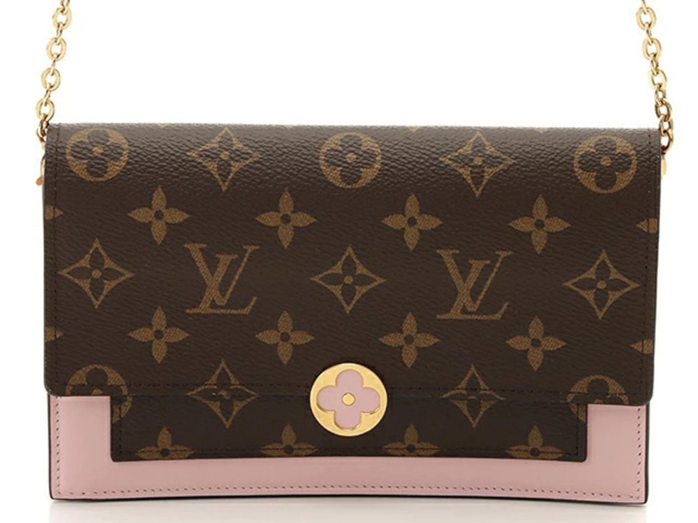 Louis Vuitton Monogram Portefeuille Flore Chain Rose Pink Ballerine